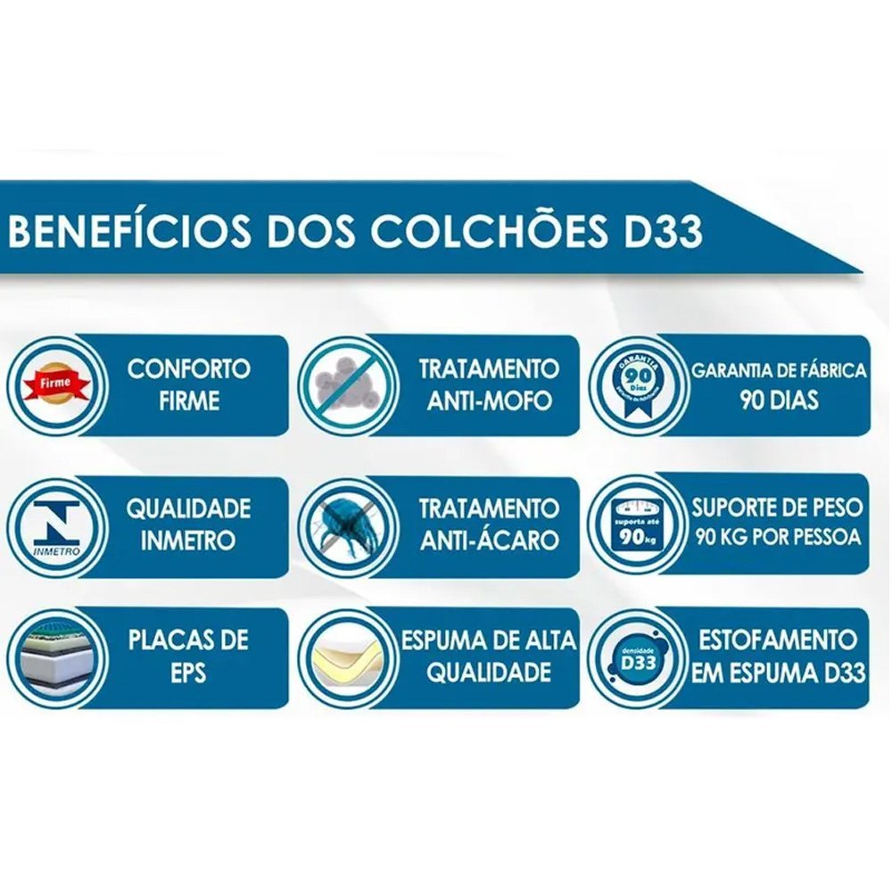 Colchão Casal Ortobom Iso Dupla-Face 138X188X20 Interior Eps Espumas D28 E D33 Pró Aditivadas De Alta Perfor - 7