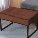 Ver imagem 2 de Puff Banqueta Retangular Karina Sala Estar Preto/veludo:marrom