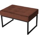 Ver imagem 1 de Puff Banqueta Retangular Karina Sala Estar Preto/veludo:marrom