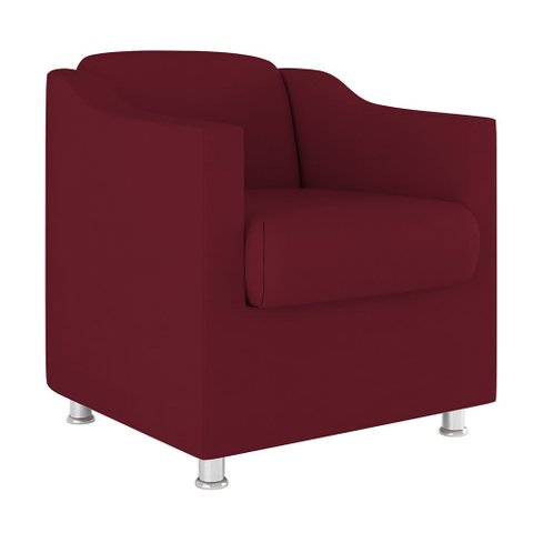 Cadeira Poltrona Decorativa Recepção Hospital Tecido Suede Cor:Marsala