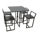 Ver imagem 2 de Mesa Prime 4 Cadeiras Quadrada BF Decor Prime Compacta Preto/Preto