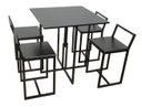 Ver imagem 2 de Mesa Prime 4 Cadeiras Quadrada BF Decor Prime Compacta Preto/Preto