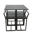 Ver imagem 1 de Mesa Prime 4 Cadeiras Quadrada BF Decor Prime Compacta Preto/Preto