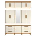 Ver imagem 7 de Guarda Roupa Casal 201cm 11 Portas Thony A02 Off/cinamomo - Mpozenato