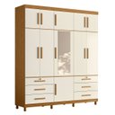 Ver imagem 1 de Guarda Roupa Casal 201cm 11 Portas Thony A02 Off/cinamomo - Mpozenato