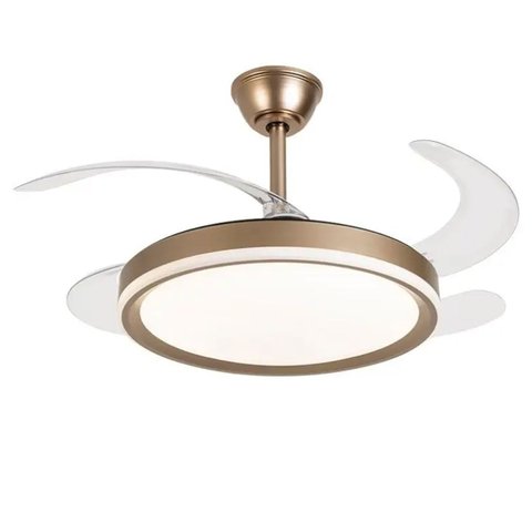 Ventilador de Teto Grande Lampada Led 3 em 1 Lustre Controle Remoto Pa Retratil Casa Escritorio Pote