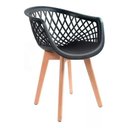 Ver imagem 2 de Kit 6 Cadeira de Jantar Web Pé Wood Modelo Premium Madeira Maciça Original Preto