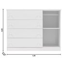 Ver imagem 3 de Jogo de Quarto Infantil Completo com Guarda Roupa 4 Portas, Cômoda 1 Porta e Berço Branco - P