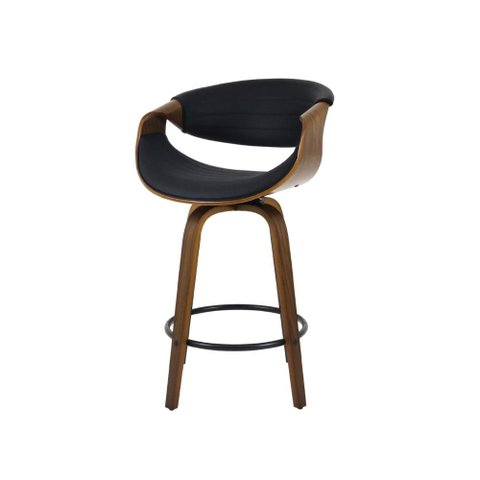 Banqueta Nicole Media Giratória com Assento em Madeira Laminada e Apoio para Pés, Design Sofisticado