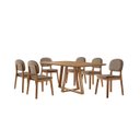 Ver imagem 1 de Conjunto Sala de Jantar Mesa Florença 160x90cm Tampo Retângular Laminado Mel com 6 Cadeiras Évora -