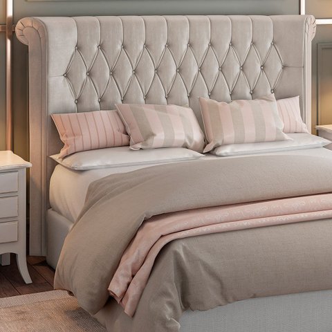 Cabeceira para Cama Box Casal 182cm Sophy Courino Off White - Sallar Home