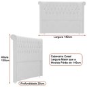 Ver imagem 2 de Cabeceira para Cama Box Casal 182cm Sophy Courino Off White - Sallar Home