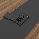 Ver imagem 7 de Mesa de Reunião para Escritório com 02 Tomadas 179cm Unik A02 Nogal Preto - Lyam Decor