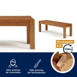 Conjunto Mesa com 2 Bancos e Buffet Madeira Maciça Primavera Cabecasa MadeiraMadeira - 9
