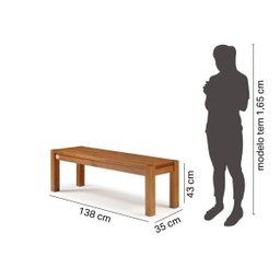 Conjunto Mesa com 2 Bancos e Buffet Madeira Maciça Primavera Cabecasa MadeiraMadeira - 3