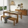 Conjunto Mesa com 2 Bancos e Buffet Madeira Maciça Primavera Cabecasa MadeiraMadeira - 1