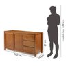 Conjunto Mesa com 2 Bancos e Buffet Madeira Maciça Primavera Cabecasa MadeiraMadeira - 5