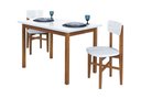 Ver imagem 4 de Mesa de Jantar Base Madeira Maciça com 2 Cadeiras Elisa Ideal para Apartamenteo 1,20x80 Branco