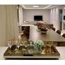 Ver imagem 2 de Bandeja Espelhada Bronze Grande Decoração Luxo 60x30