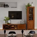 Ver imagem 4 de Conjunto Rack e Cristaleira Madeira Maciça Primavera CabeCasa MadeiraOriginals Marrom