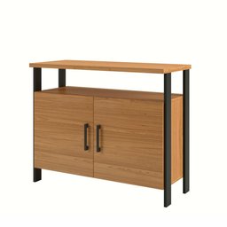 Armário com 2 Portas Estilo Industrial 89,5cm 100% Mdf F32 Pradel Móveis-freijó/preto Fosco - 2