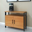 Ver imagem 1 de Armário com 2 Portas Estilo Industrial 89,5cm 100% Mdf F32 Pradel Móveis-freijó/preto Fosco
