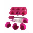 Ver imagem 5 de Kit Conjunto Forma de Silicone Bolo Saco Confeiteiro Bicos