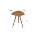 Ver imagem 2 de Mesa Lateral para Sala 52,5cm com Pés Torneados em Madeira Cor:louro