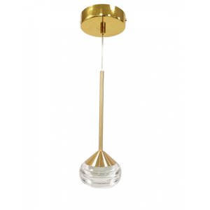 Pendente Metal Dourado e Acrílico Transparente Led 5W 3500K Bivolt