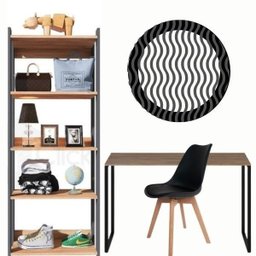 Escrivaninha Com Estante + Cadeira Para Estudo Decorativa Rdecore Moveis para diversos ambientes - 2