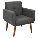 Ver imagem 1 de Poltrona Decorativa Malaga Suede Cinza 69cm com Espuma D20 para Sala Quarto e Recepção