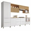 Ver imagem 1 de Cozinha 7 Peças Marquesa 7 Portas 7 Gavetas 350cm Mdf Nesher Branca / Nature