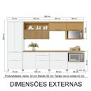 Ver imagem 3 de Cozinha 7 Peças Marquesa 7 Portas 7 Gavetas 350cm Mdf Nesher Branca / Nature