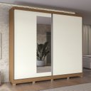 Ver imagem 2 de Guarda Roupa Roupeiro 2 Portas de Correr 4 Gavetas Espelho 270cm Cb01t583 Kappesberg