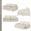 Ver imagem 2 de Sofá Cama Orgânico Multifuncional Charlie 2,10m com Almofadas Soltas Conforto Anatômico Off White