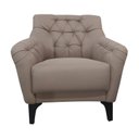 Ver imagem 5 de Kit 2 Poltronas Decorativas Com Tachas E Pés de Madeira Linho Bege Escuro Shaula Larbelle