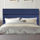 Ver imagem 2 de Cabeceira Estofada Cama Box Casal 140cm Argentina Corino Azul- Mabe Magazine