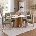 Ver imagem 6 de Conjunto de Jantar Mesa Isa Vidro Retangular 160cm e 6 Cadeiras Estofadas Elegance Caramelo Amarelo/Mel