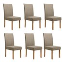 Ver mais imagens de Conjunto de Jantar Mesa Isa Vidro Retangular 160cm e 6 Cadeiras Estofadas Elegance Caramelo Amarelo/Mel