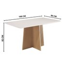 Ver imagem 3 de Conjunto de Jantar Mesa Isa Vidro Retangular 160cm e 6 Cadeiras Estofadas Elegance Caramelo Amarelo/Mel