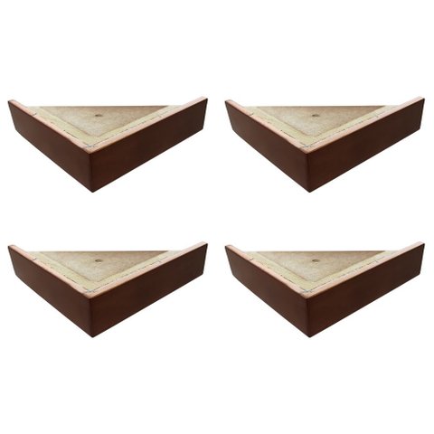 Kit 4 Pés de Madeira em L para Sofá 17cm - Mozzelar