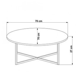 Mesa de Centro Redonda 70cm Complementos  - 3