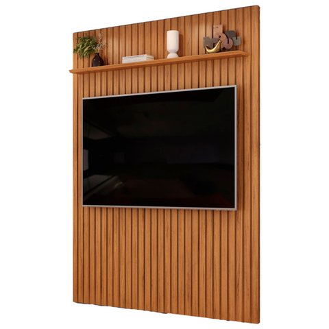 Painel Tv 65 Pol 183cm Suspenso Ripado Noah D04 Freijó - Mpozenato