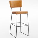 Ver imagem 3 de Kit 2 Banquetas Altas Cozinha Sala Jantar Base em Aço Fixa Allana L02 Couríssimo Whisky - Lyam