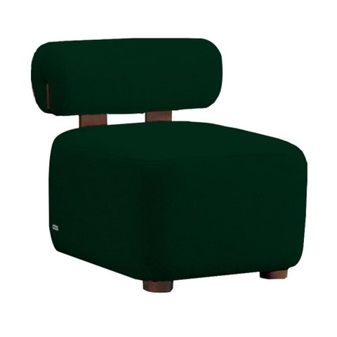 Poltrona Livi Escritório Bouclê Verde - Belliv Decor
