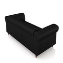 Ver imagem 7 de Sofá Living Sala de Estar Stanford Chesterfield 2 Lugares 200cm Pés de Madeira Couro Preto Brilho G5