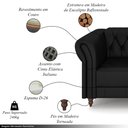 Ver imagem 3 de Sofá Living Sala de Estar Stanford Chesterfield 2 Lugares 200cm Pés de Madeira Couro Preto Brilho G5