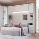 Ver mais imagens de Módulo Mesa Cabeceira 2 Portas e 1 Gaveta Infinity Branco/Line