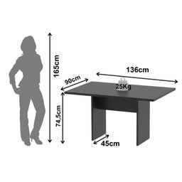 Mesa de Reunião para Escritório 90cm X 136cm - 4