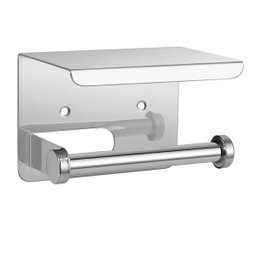 Suporte Papel Higienico Inox Banheiro Lavabo Prateleira Apoio Objeto Celular Parede Resistente Multi - 10